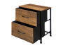 Giftdecor Mueble 2 Tiroirs en Bois et Métal Marron et Noir 40 x 29.5 x 49 cm