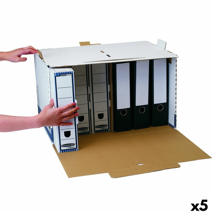 boîte pour archives Fellowes Bleu Blanc 5 Unités (33,5 x 55,7 x 38,9 cm)