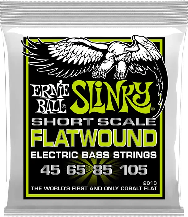 ERNIEBALL 2834-45-105 Power Slinky Short Scale Flatwound Cobalt Cordes Basse électrique 4 cordes 45-105