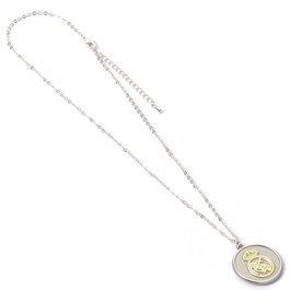 THE CARAT SHOP - Collier officiel Real Madrid avec pendentif métal argenté et écusson doré - 40 cm ajustable - Zinc