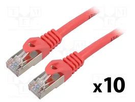 LANBERG Patch cord Cat 6 F/UTP rouge 1m RJ45