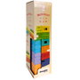 DEQUBE Jeu de blocs de construction en bois coloré D00333 - Développe la coordination et la créativité - À partir de 5 ans