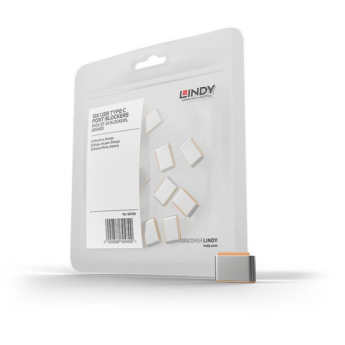 Lindy Bloqueurs de port USB Type C, orange, 10 pièces Lindy Bloqueurs de port USB Type C, orange, 10 pièces