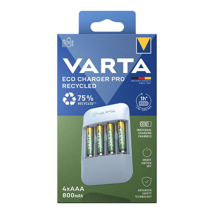 Varta Eco Charger Pro 56813 avec 4 piles AAA 800 mAh