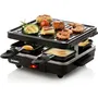 DOMO Appareil à raclette et grill DO9147G pour 4 personnes, revêtement antiadhésif, 600W, raclette électrique