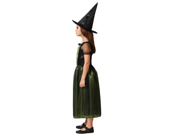 Atosa Déguisement Sorcière avec Robe Verte et Chapeau pour Fille Atosa Déguisement Sorcière avec Robe Verte et Chapeau pour Fille