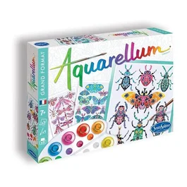 Sentosphere Aquarellum Insectarium - Peinture aquarelle - Kit avec 9 couleurs et 3 tableaux à sertir sur papier vélin - Activité créative dès 7 ans