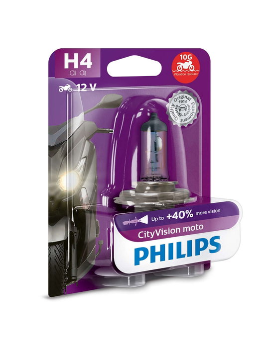PHILIPS H4 CITYVISION MOTO 12V60/55 P43T-38 BW PHILIPS H4 CITYVISION MOTO 12V60/55 P43T-38 BW