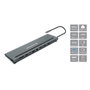 Conceptronic DONN17G Station d'accueil USB-C 12 en 1 USB 3.2 Gen 1 HDMI DisplayPort PD 100W GbE Noir