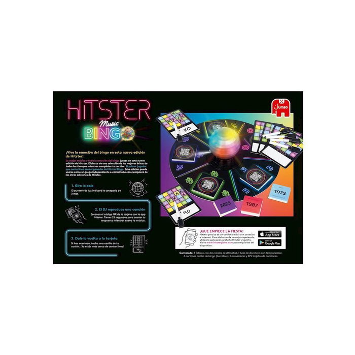 Jumbo Jeu de Société Hitster Music Bingo – Jeu de Musique avec 225 Cartes, pour 2 à 10 Joueurs à Partir de 16 Ans