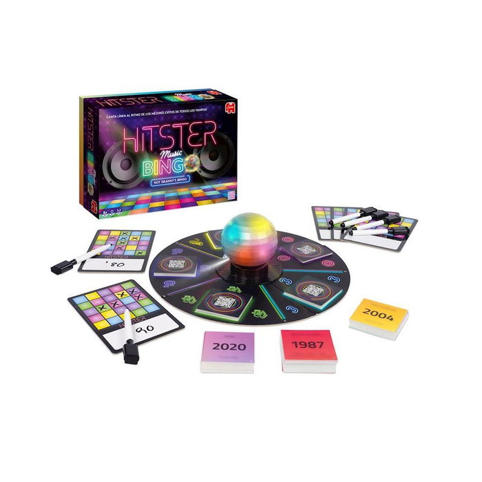 Jumbo Jeu de Société Hitster Music Bingo – Jeu de Musique avec 225 Cartes, pour 2 à 10 Joueurs à Partir de 16 Ans
