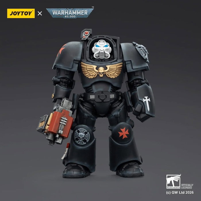 Joy Toy (CN) Warhammer 40,000 Black Templars Terminator 2 avec Power Fist et Storm Bolter, 14 cm