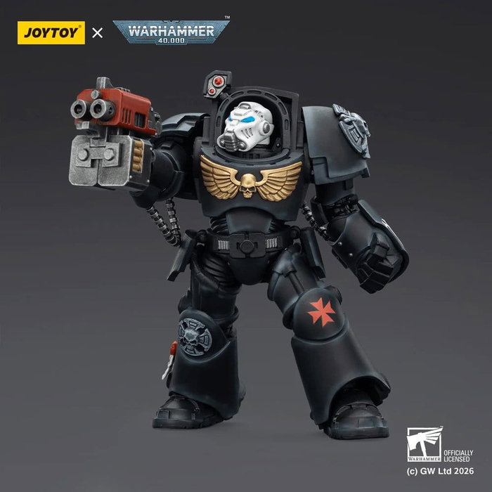 Joy Toy (CN) Warhammer 40,000 Black Templars Terminator 2 avec Power Fist et Storm Bolter, 14 cm