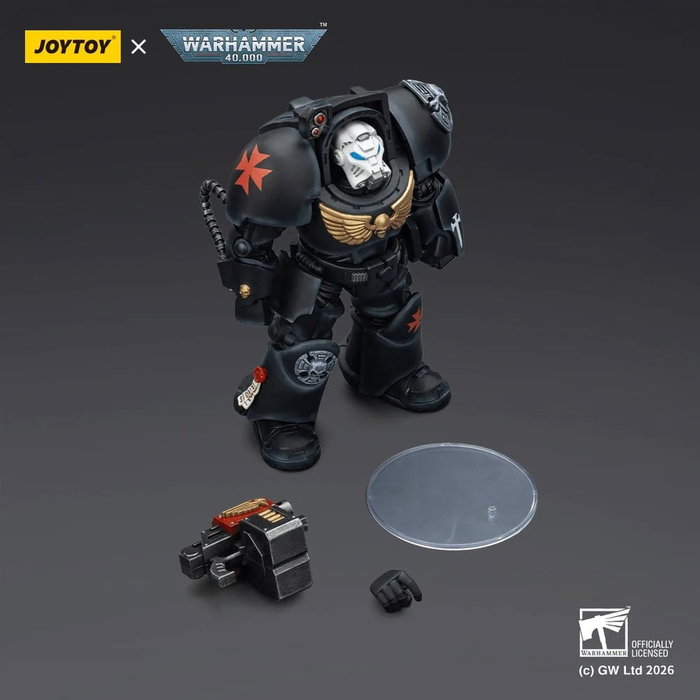 Joy Toy (CN) Warhammer 40,000 Black Templars Terminator 2 avec Power Fist et Storm Bolter, 14 cm