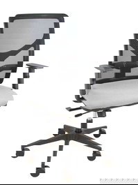 Chaise Motilla Synchrone/Traslack tissu Gris clair Maille Noir Base pyramidale noire Accoudoir 1D Sans appui-tête Roulettes 65mm nylon