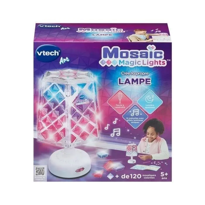 Vtech Mosaic Magic Lights - Lampe décorative musicale et lumineuse à créer en mosaïque, multicolore, 124 pièces incluses, à partir de 5 ans Vtech Mosaic Magic Lights - Lampe décorative musicale et lumineuse à créer en mosaïque, multicolore, 124 pièces incluses, à partir de 5 ans
