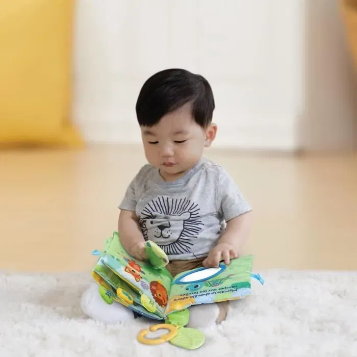 VTech Baby - Livre interactif parlant et musical Toudoux des Loulous - 7 pages sur la nature et les animaux pour l'éveil de bébé