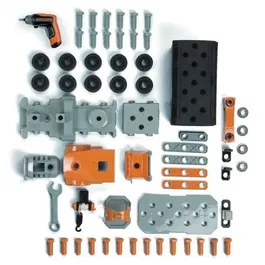 Smoby Camion Bricolo Black+Decker avec Visseuse Mécanique, 60 Accessoires, Rangement dans Remorque, Jeu de Construction pour Enfant dès 3 Ans