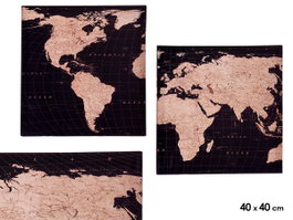 GIFTDECOR Tableau Carte du Monde 40x40 cm Surt 2
