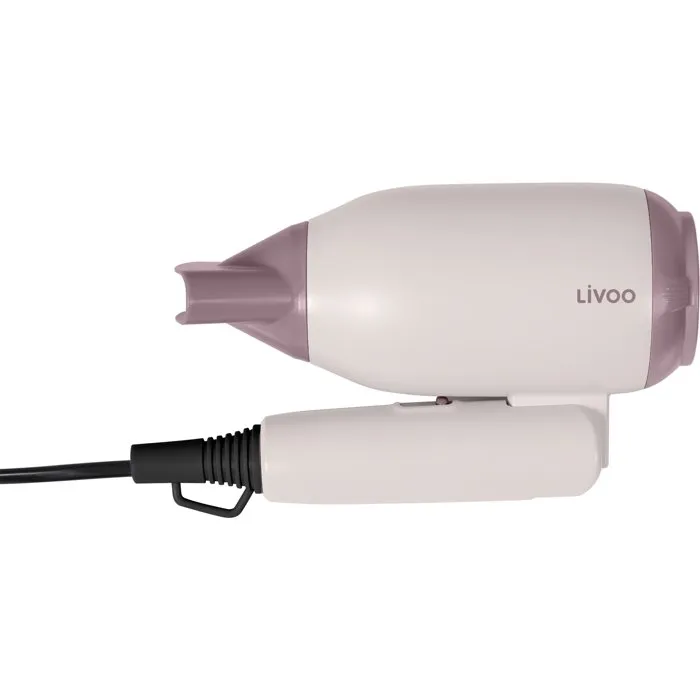 Livoo Sèche-cheveux de voyage pliable DOS208 compact bi-voltage 1200 W
