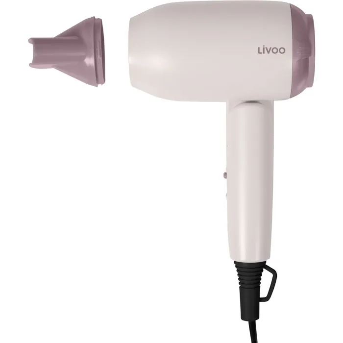 Livoo Sèche-cheveux de voyage pliable DOS208 compact bi-voltage 1200 W