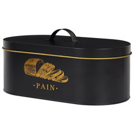 Cook Concept Boîte à pain en métal noir mat et doré