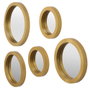 Home Deco Factory Ensemble de 5 Miroirs Dorés Ronds
