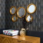 Home Deco Factory Ensemble de 5 Miroirs Dorés Ronds