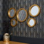 Home Deco Factory Ensemble de 5 Miroirs Dorés Ronds