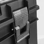 KS TOOLS 850.0383 Caisse à outils en PVC noir 65 x 27 x 27,2 cm avec poignée amovible et couvercle transparent pour rangement et transport d'outils