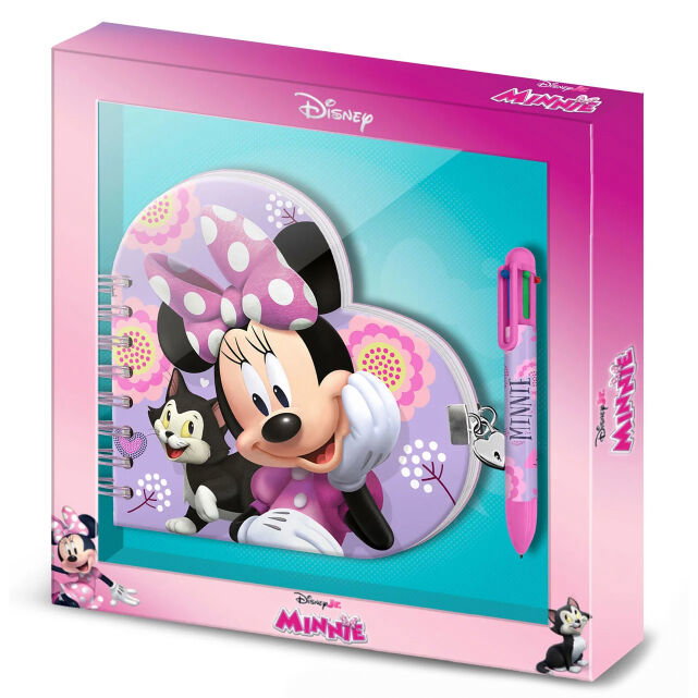 Karactermania Coffret Journal Minnie Mouse Lila avec Stylo 6 Couleurs et Cadenas