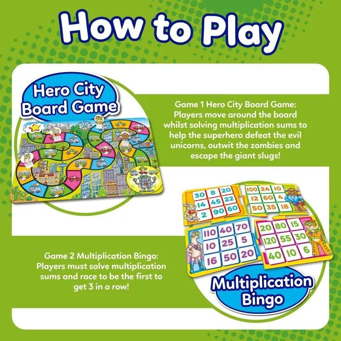 Orchard - Jeu éducatif Time Tables Heroes - Jeu de société et bingo pour pratiquer les tables de multiplication de 2 à 12