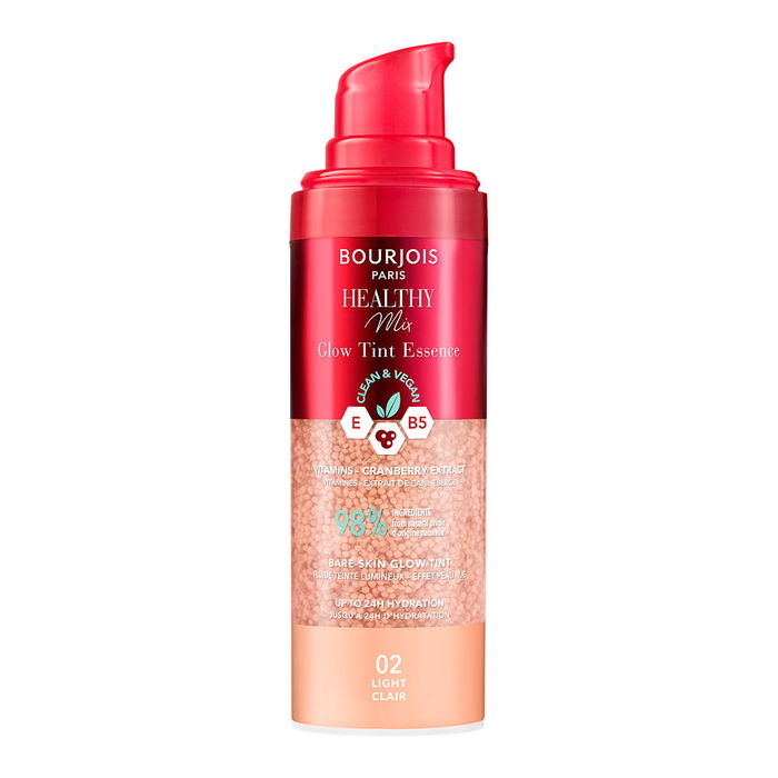 Bourjois Fond de Teint Healthy Mix Glow Tint Essence #02 Light - Teint Lumineux, Hydratation 24h, 30 ml