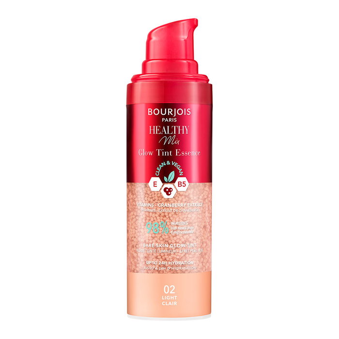 Bourjois Fond de Teint Healthy Mix Glow Tint Essence #02 Light - Teint Lumineux, Hydratation 24h, 30 ml
