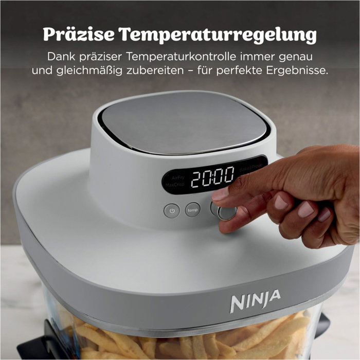 Ninja CRISPi Pro - Friteuse sans huile en verre - 5,7 L + 2,3 L - Blanc