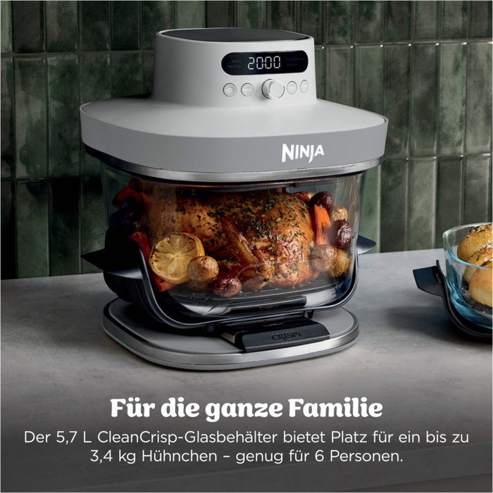 Ninja CRISPi Pro - Friteuse sans huile en verre - 5,7 L + 2,3 L - Blanc