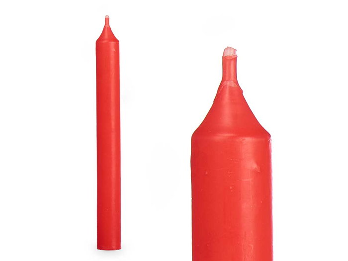 Acorde Lot de 8 bougies cierges rouges 20 cm 8 heures (Set de 12)