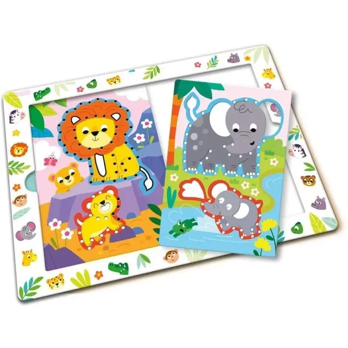 Ravensburger - My First Xoomy 23752, Jeu Créatif pour Apprendre à Dessiner dès 3 Ans avec des Animaux de la Savane, Point par Point, Mes Premiers Dessins