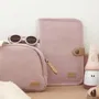Beaba - Protège-carnet de santé canvas, rose poudré, 100% polyester imperméable, 17.5 x 25 cm