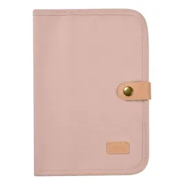 Beaba - Protège-carnet de santé canvas, rose poudré, 100% polyester imperméable, 17.5 x 25 cm