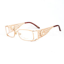 Chopard 95216-0011 - Lunettes de vue en acétate et métal couleur cuivre plaqué or 23 carats