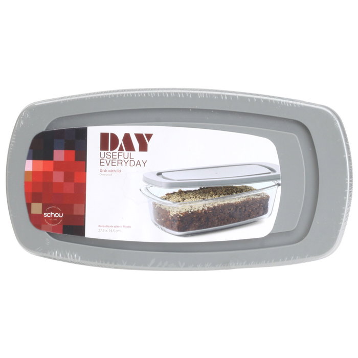 Day Plat pour four en verre avec couvercle 27,5x14,5 cm