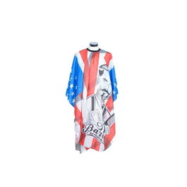 Zzmen - Cape de Barbier avec Drapeau Américain - 150 x 140 cm - Pour Coupe de Cheveux - Polyester