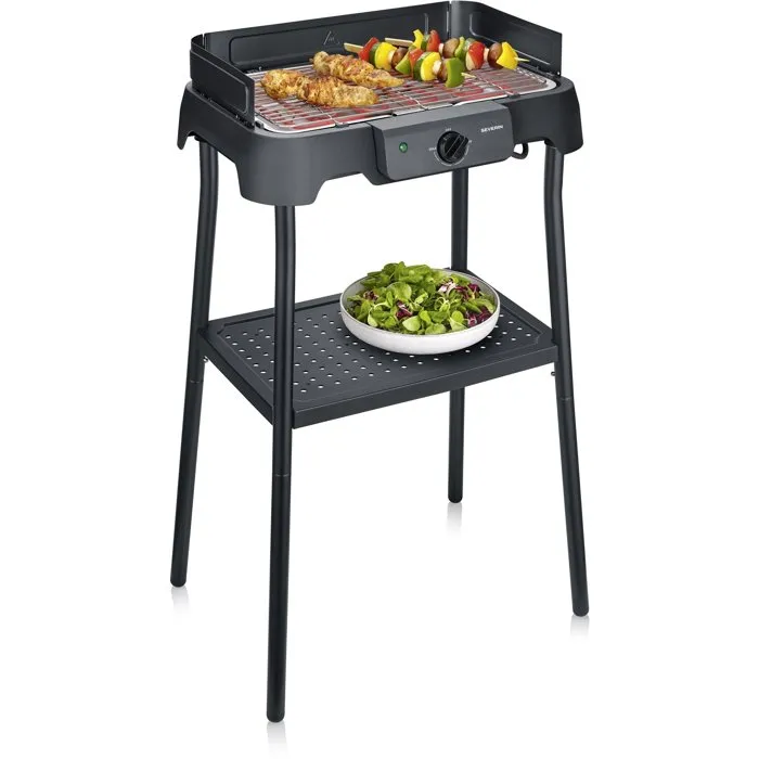 Severin PG8594 Barbecue Électrique sur Pieds 2000 W avec Thermostat Réglable 35-200°C et Surface de Cuisson 38x22 cm - Noir Severin PG8594 Barbecue Électrique sur Pieds 2000 W avec Thermostat Réglable 35-200°C et Surface de Cuisson 38x22 cm - Noir