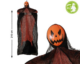 Décoration Halloween Gigantesque Suspendue Calabaza Géante 210 cm avec Cape - Figure pour Décor de Fête et Façade