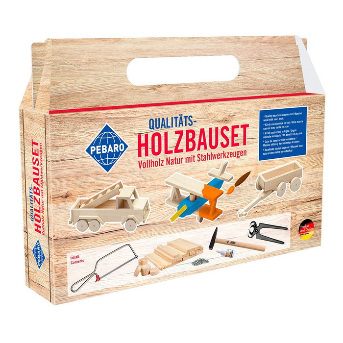 Pebaro Kit de construction en bois avec boîte de transport Pebaro Kit de construction en bois avec boîte de transport