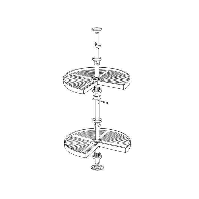 Emuca jeu de plateaux rotatifs Shelvo 3/4, pour module de 800mm, plastique et aluminium, Gris Emuca jeu de plateaux rotatifs Shelvo 3/4, pour module de 800mm, plastique et aluminium, Gris