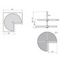 Emuca jeu de plateaux rotatifs Shelvo 3/4, pour module de 800mm, plastique et aluminium, Gris