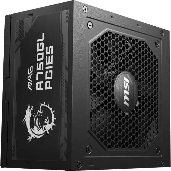 MSI MAG A750GL - Alimentation PC 750W Noir - ATX 3.0, PCIe 5.0, 80 Plus Gold, Câbles plats