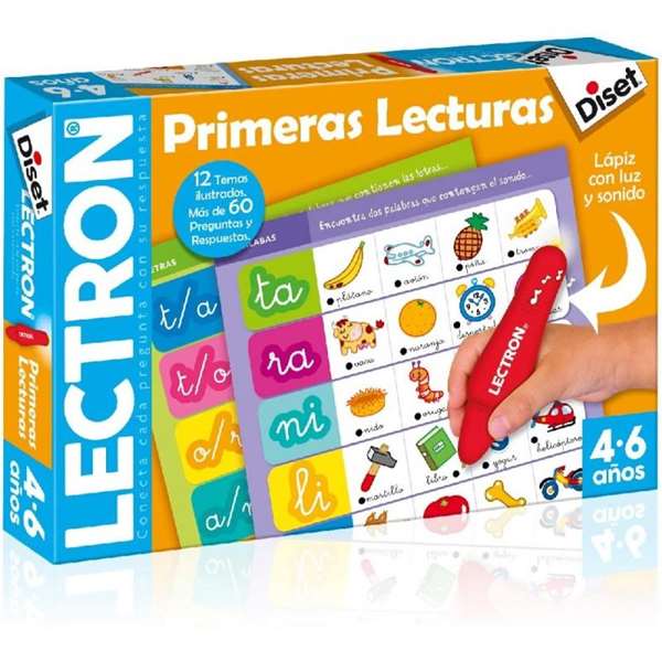 Diset Lectron - Lápiz Primeras Lecturas - Jeu éducatif électronique en espagnol pour enfants dès 4 ans - Stylo avec sons et lumières Diset Lectron - Lápiz Primeras Lecturas - Jeu éducatif électronique en espagnol pour enfants dès 4 ans - Stylo avec sons et lumières